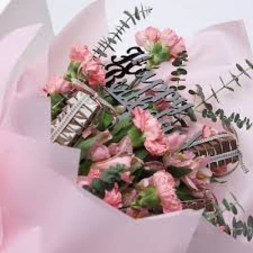 Pink Birthday Bouquet | Chocolate